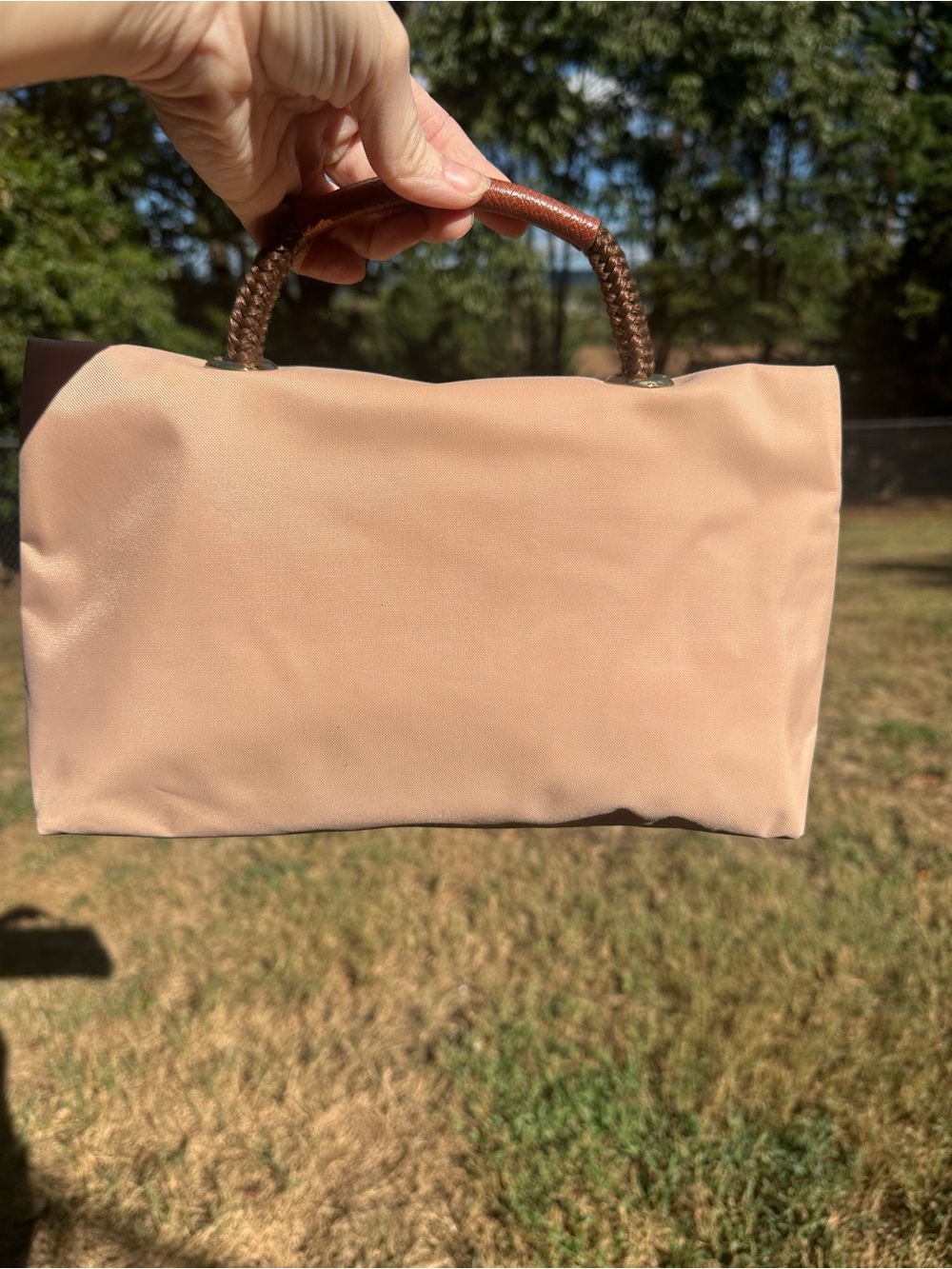 Vintage Longchamp Made in France Nylon Cosmetic Travel Bag Braided Handle - Picture 5 of 11